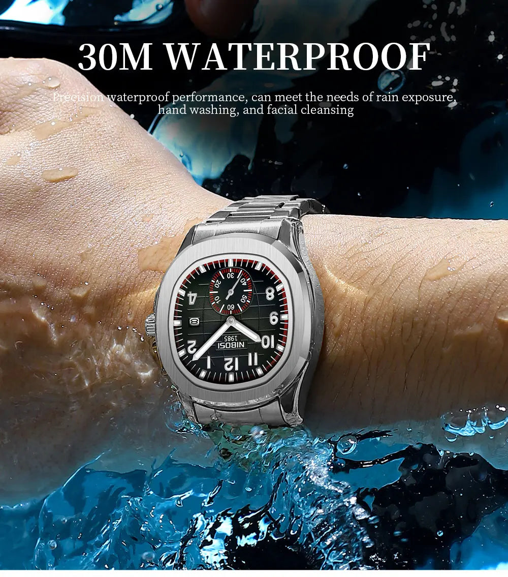 NIBOSI Mens Watches Analog Military Watch with Calendar Black Silicone Strap Waterproof Men’s Wrist Watches Minimalist Designer