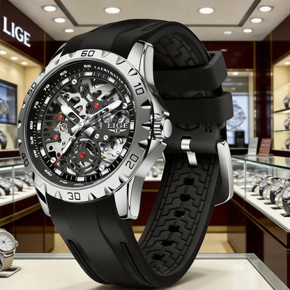 LIGE Top Luxury Automatic Watch For Men Mechanical Watches Men Sports Waterproof Stainless Steel Men Watch Reloj Hombre