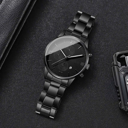 Fashion Roma Dial Men Business Watches Calendar Quartz Watch for Man Clock Reloj Hombre（Without Box）