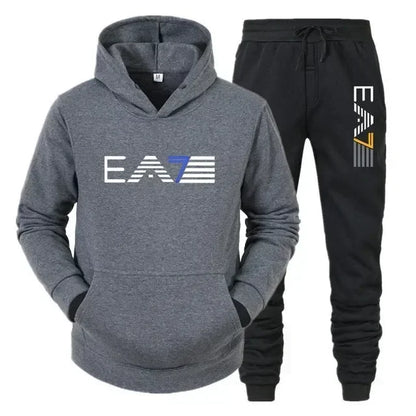 Men's sportswear set, fashionable and casual, autumn and winter men's sportswear+pants two-piece set