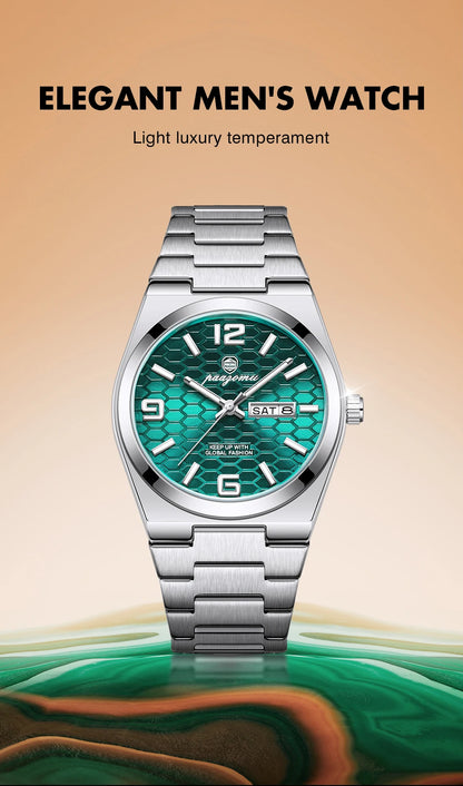 PAAZOMU Casual Man Watch Fashion Exquisite Men Wristwatches Waterproof Luminous Date Stainless Steel Quartz Men's Watches Reloj