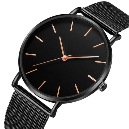 Top Brand Luxury Watches Women Fashion Stainless Steel Mesh Belt Quartz Wristwatch Simple Casual Ladies Clock Gift Montre Femme