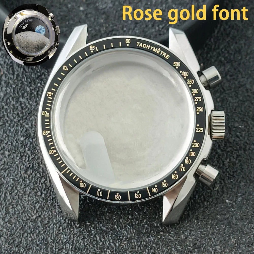 39.7mm MoonSwatch Chronograph Watches Stainless Steel Case Fit VK63 Movement Accessories Sapphire Glass Watch 20mm Strap Moon