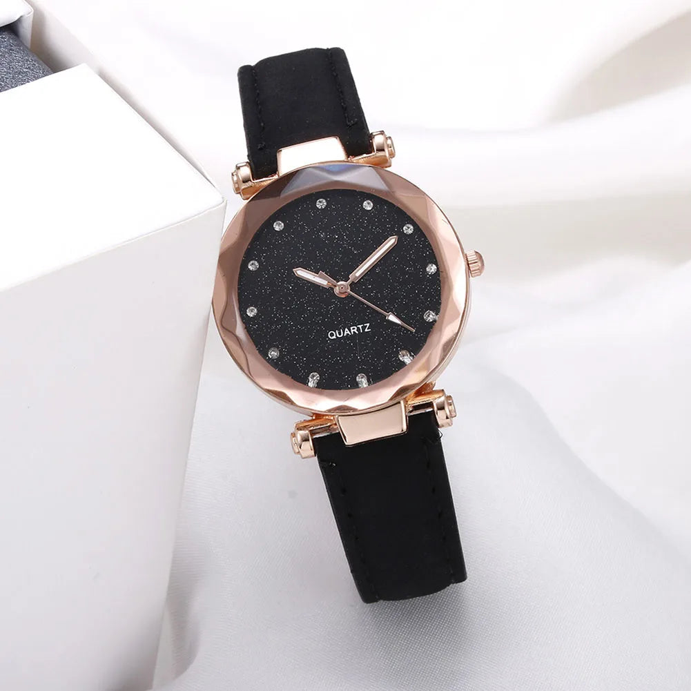 Business Quartz Watch Fashion PU Leather Strap Daily Quarts Watches Suitable for Daily Dating Gift Wristwatch