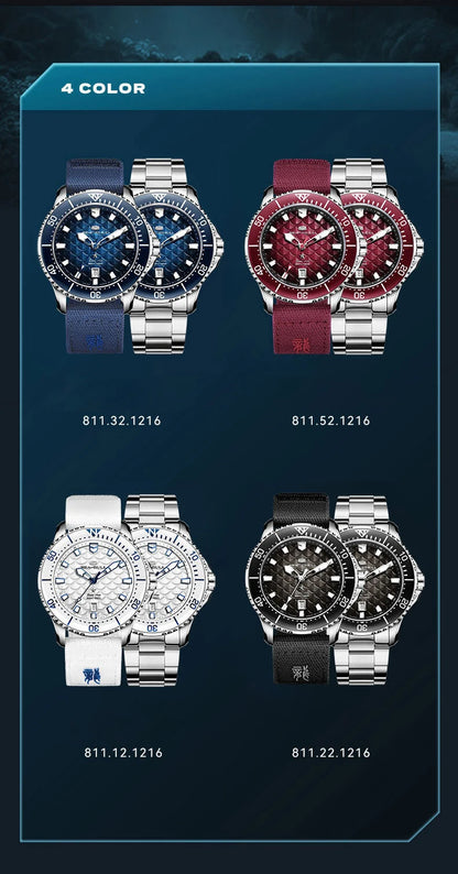 Seagull Ocean Series Man Watch King of the Dragon Automatic Mechanical Watch 300M Waterproof Watches for Man Diving Watch 1216