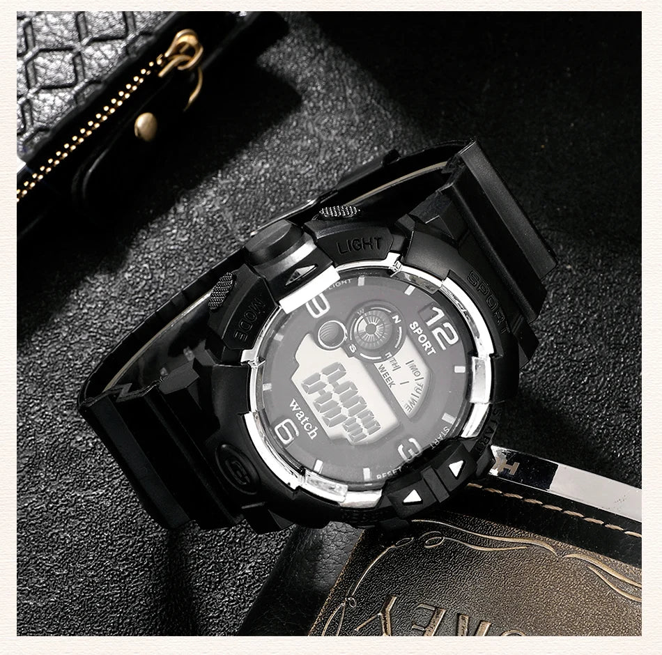 Cool Luminous Men Sport Watch High End Silicone Strap Military Wrist Watch Led Calendar Waterproof Digital Watches