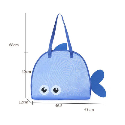 Cute Large Capacity Storage Bag Portable Foldable Mesh  Sand Digging Toy Organizer Pouch for Beach Travel Outdoor Sports