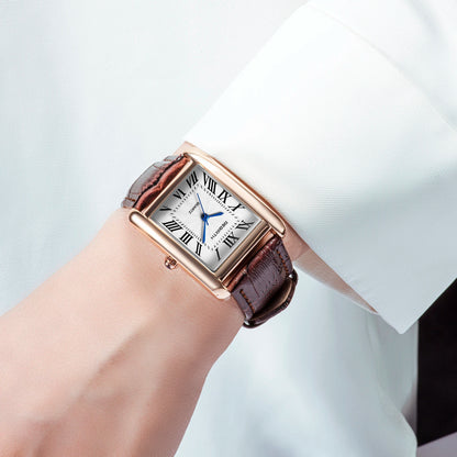 REBIRTH 002 Fashion Rectangular Women's Watch Leather Elegant and Charming Women's Brand Luxury Quartz Watches relojes de mujer