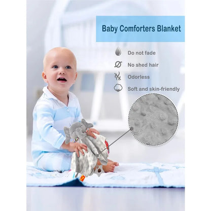 Elephant Baby Comforter Blanket Soft Appease Towel Baby Rattle Animals Toys Soothe Reassure Sleeping Towel Lathe HangingToddler