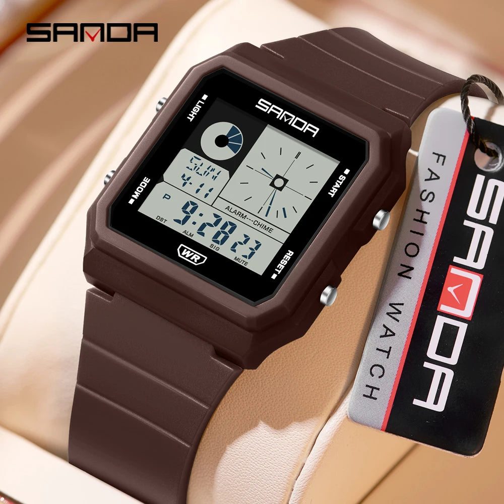 SANDA 2216 Fashion Electronic Watch Multifunction Alarm Calendar Waterproof Sports Student Digital Watches