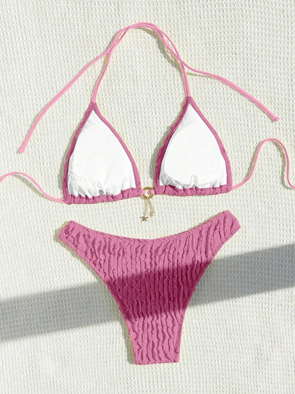 Sexy Bikinis Sets Two-piece Women's Swimsuit Ruffled Halter Neck Bikini 2026 Female Swimwear for Woman Beach Wear Bathing Suit