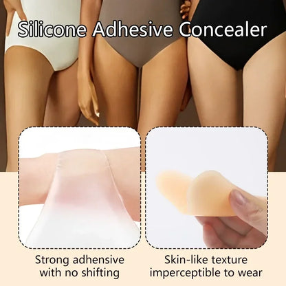 Women Invisible Concealer Panties Silicone Reusable for Swimsuit Underwear Camel Toe Leggings Privacy Stickiness Self-Adhesive