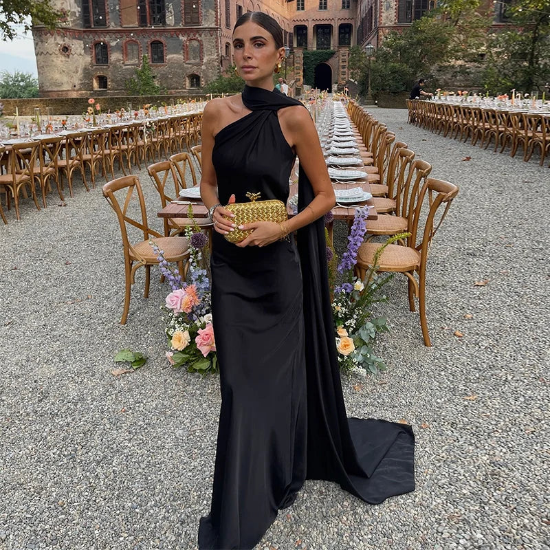 Sexy Ribbon Sleeveless Long Dress Women Elegant Slim Stain Backless Lace Up Party Dresses 2026 Fashion Solid Holiday Robe Lady