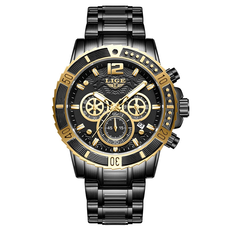 LIGE New Business Luxury Watches Men Top Quality Fashion Quartz Wristwatches Male 30M Waterproof Casual Mens Watch Gifts Reloj