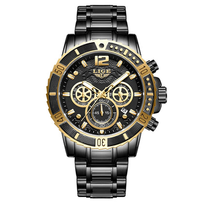 LIGE New Business Luxury Watches Men Top Quality Fashion Quartz Wristwatches Male 30M Waterproof Casual Mens Watch Gifts Reloj
