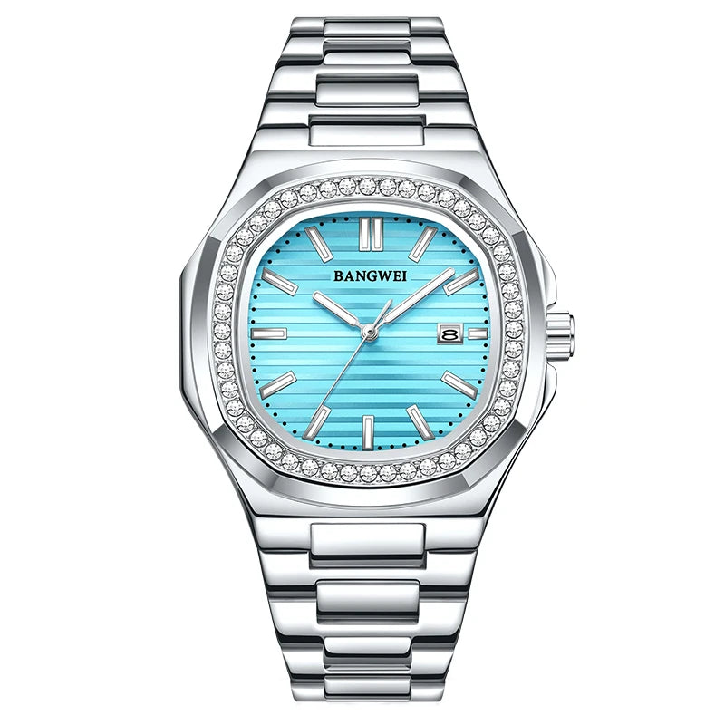 LIGE New Fashion Date Couple Watches 30M Waterproof Luminous Valentine's Day Gift Stainless Steel Watch Men Women Quartz Watch