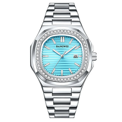 LIGE New Fashion Date Couple Watches 30M Waterproof Luminous Valentine's Day Gift Stainless Steel Watch Men Women Quartz Watch