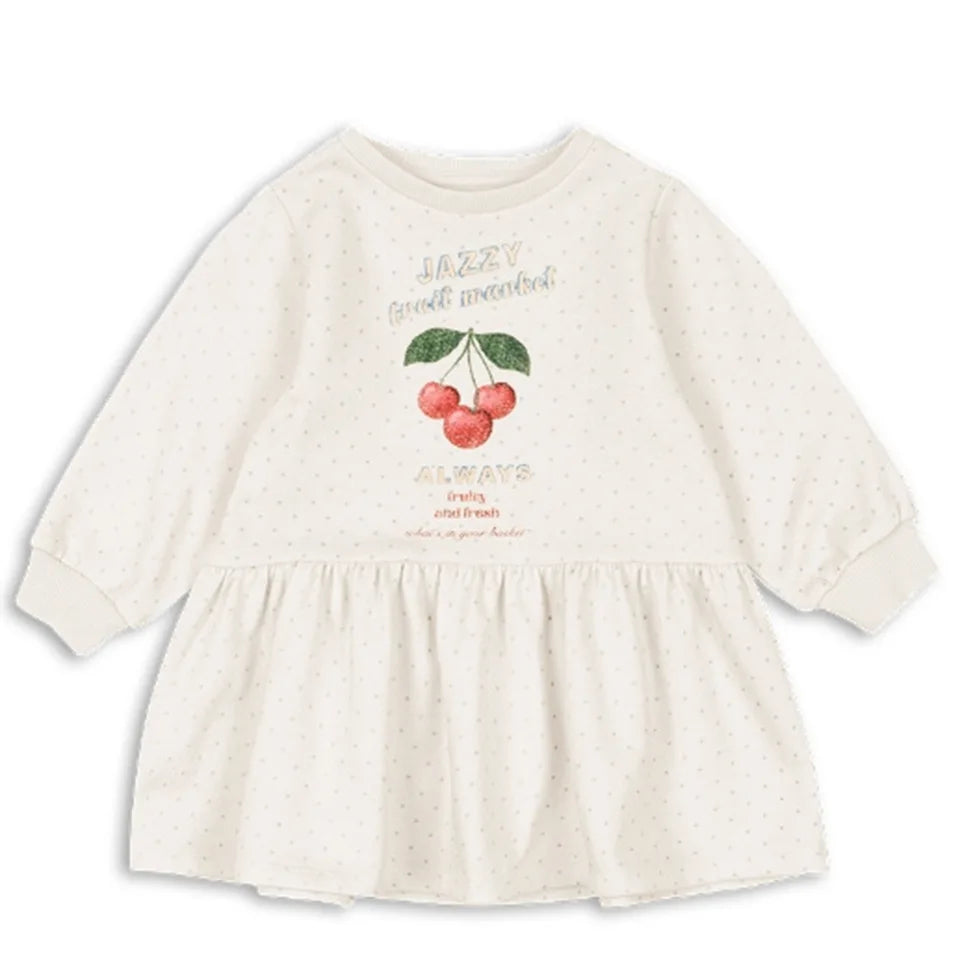 Fashion Girls Sweatshirts 2026 Spring Heart Cherry Printed Children Hoodies and Pant Suit Kids girl Cardiagn and Skirt Clothes