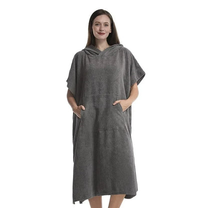 Unisex Oversized Quick Dry Poncho Hoodie Towel Beach Robe Swim Surf Changing Towel Loungewear Pajamas for Adults