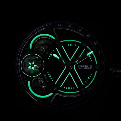 Pentagram Rotation Designer Luxury Luminous Automatic Movement Mechanical Clock High Quality Waterproof Silicone Men's Watches