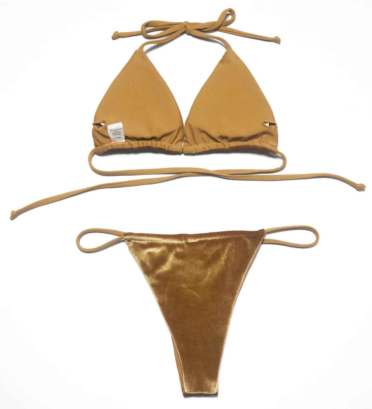 Sexy Velvet Swimsuit for Women, Micro Bikini Set, Thong Swim Suit, 2 Piece Bathing Suit for Ladies, Green String Bikini, 2022