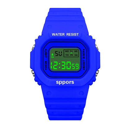 YIKAZE Sports Watch Boys Girls Student LED Electronic Watch Colorful Men Women Square Digital Watches Waterproof Rubber Clock
