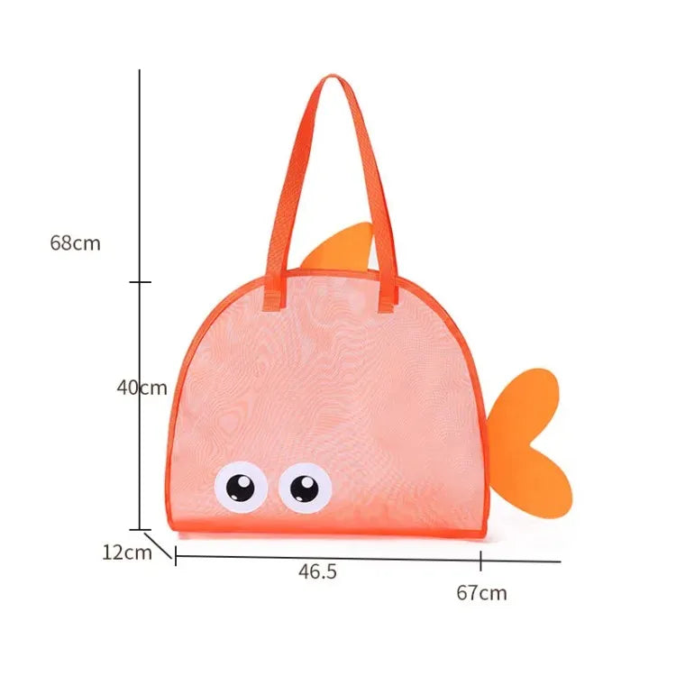Cute Large Capacity Storage Bag Portable Foldable Mesh  Sand Digging Toy Organizer Pouch for Beach Travel Outdoor Sports