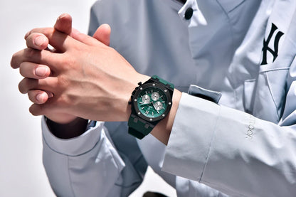 2025 New TYBERLEY Men's Watches Top Brand Luxury Quartz Watch Men Chronograph Wristwatches Sports Waterproof Luminous Grid Clock