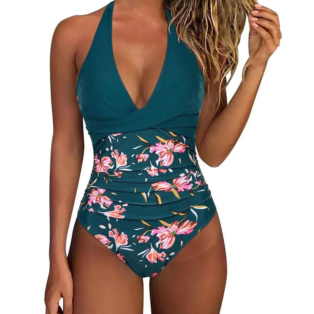 Women Monokini Swimsuit Lightweight Monokini Stylish Women's Halter One-piece Swimsuit with Tummy Control High for Beachwear