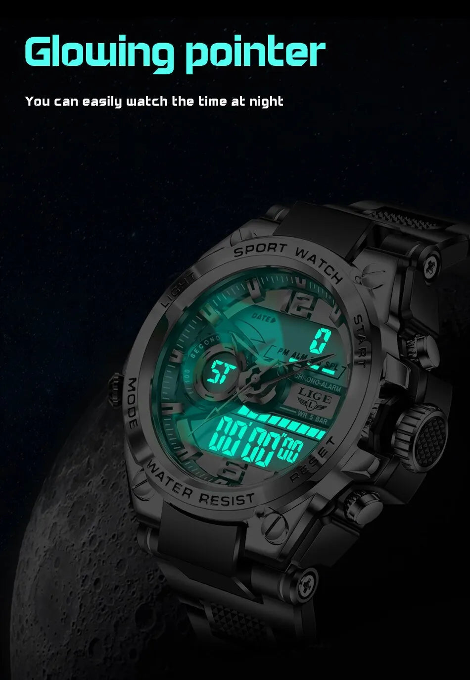 Men Military Watch Digital 50m Waterproof Wristwatch LED Quartz Clock Sport Watch Male Big Watches Men Relogio Masculino