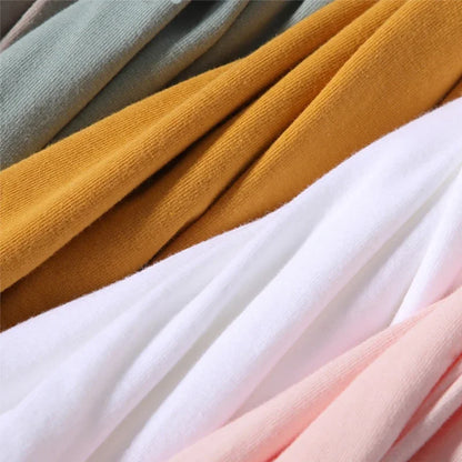 100% Cotton Five Half Sleeve Men's Women Summer T-shirt Loose Short-sleeved Casual Basic Shirt O Neck Solid Color Tops