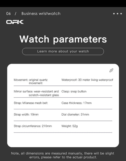 OPK 6029 Watches For Men Casual Simple Original  Automatic  Watch  Quartz Watch Waterproof  Wristwatch Reloj Hombre