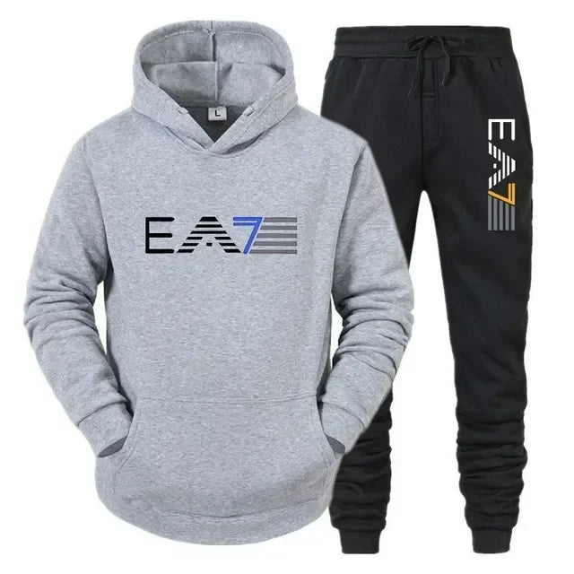 Men's sportswear set, fashionable and casual, autumn and winter men's sportswear+pants two-piece set