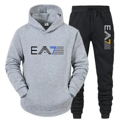 Men's sportswear set, fashionable and casual, autumn and winter men's sportswear+pants two-piece set