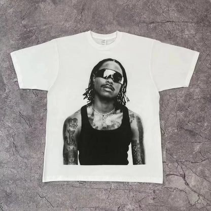 Rapper Frank Retro Graphic T Shirt Men's Hip Hop Ocean Album Clothing T-Shirts Y2k Unisex Blond Fashion Oversized Cotton T-shirt