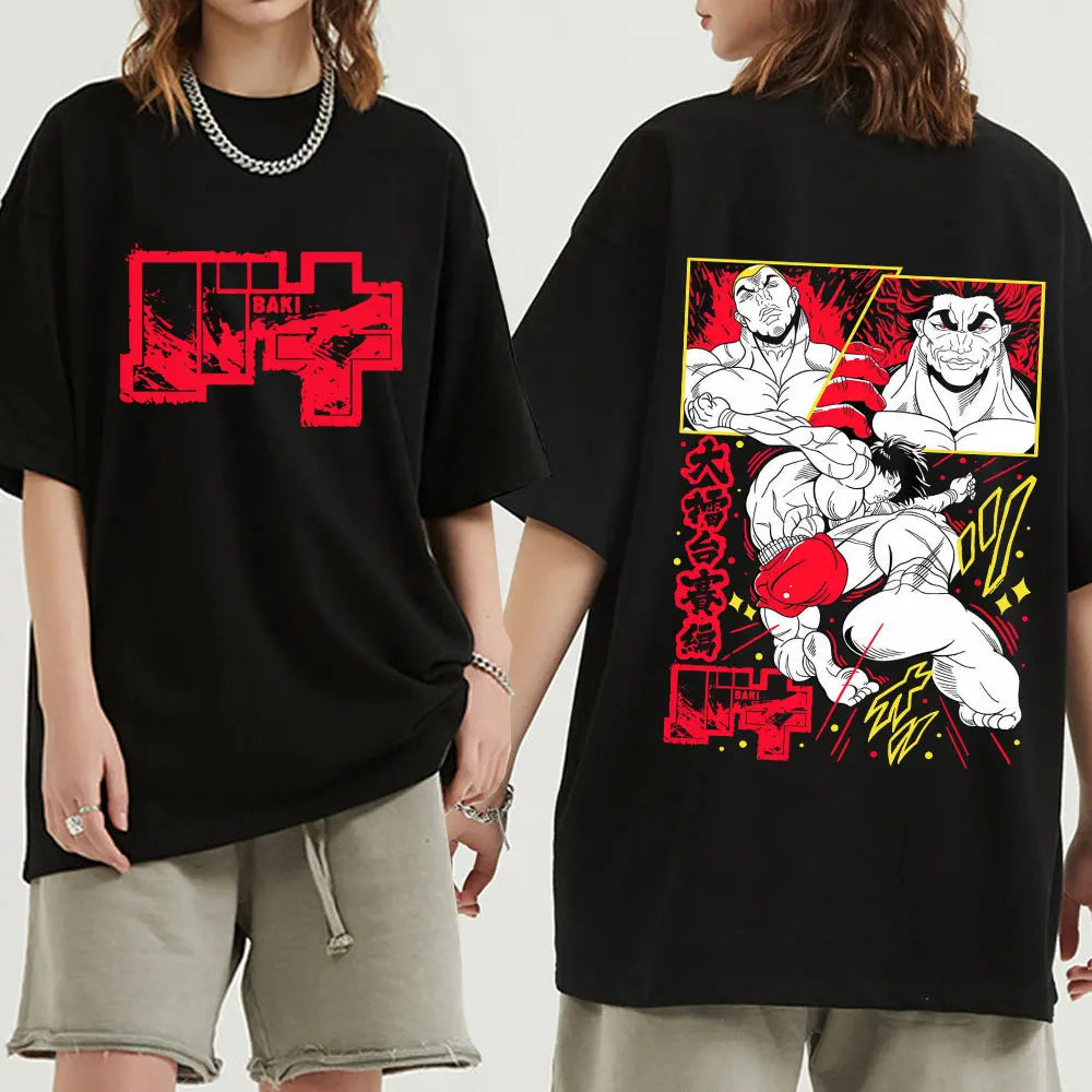 Japanese Anime Baki Hanma The Grappler Graphic Print T Shirt Casual Fashion Crew Neck Short Sleeve Plus Size T Shirt Women