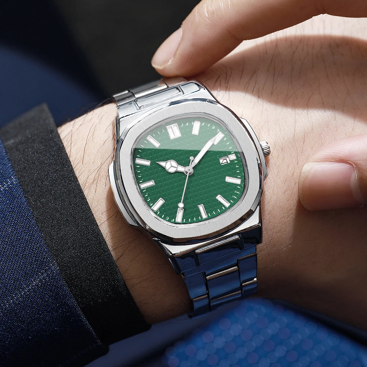 Luxury Square Men Business Watches Simple Calendar Quartz Watch for Mens Clock（Without Box）