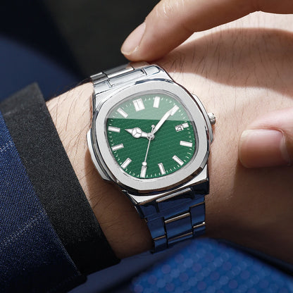 Luxury Square Men Business Watches Simple Calendar Quartz Watch for Mens Clock（Without Box）
