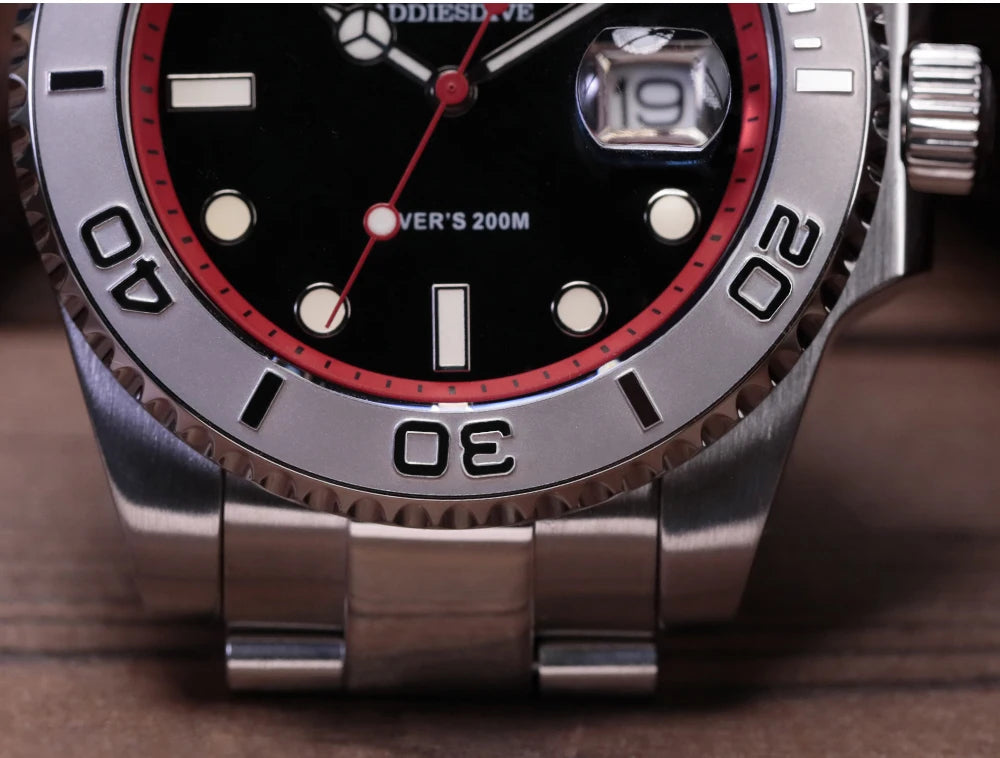 ADDIESDIVE Men's Watch BGW9 Super Luminous 316L Stainless Steel 20Bar Diving Quartz Steel Watches