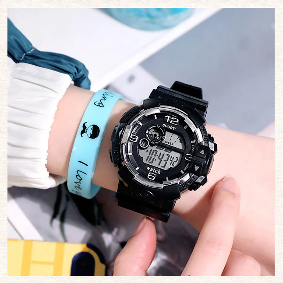Cool Luminous Men Sport Watch High End Silicone Strap Military Wrist Watch Led Calendar Waterproof Digital Watches