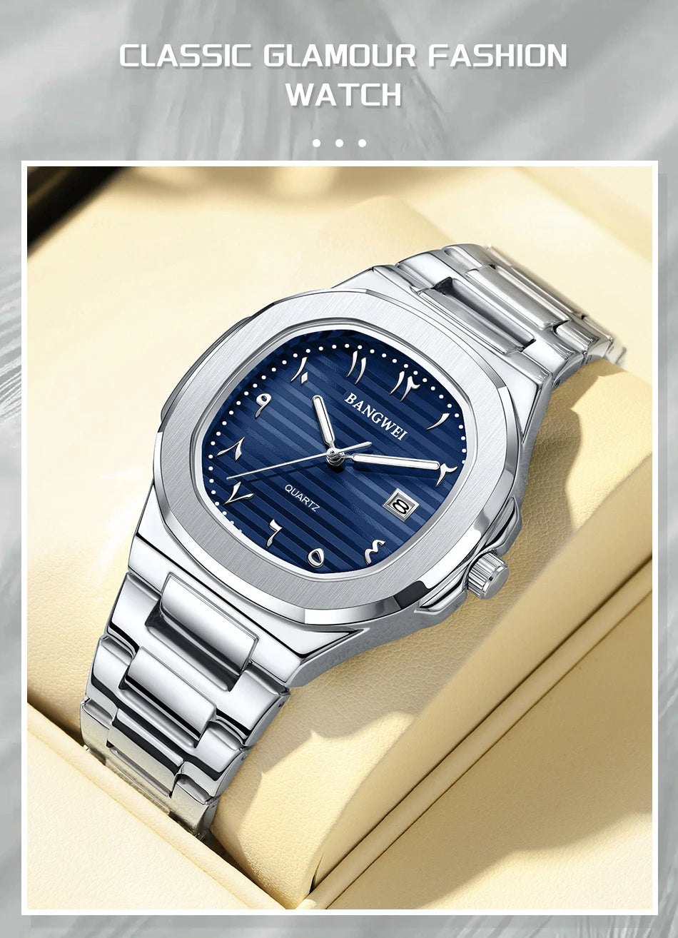 LIGE New Fashion Date Couple Watches 30M Waterproof Luminous Valentine's Day Gift Stainless Steel Watch Men Women Quartz Watch