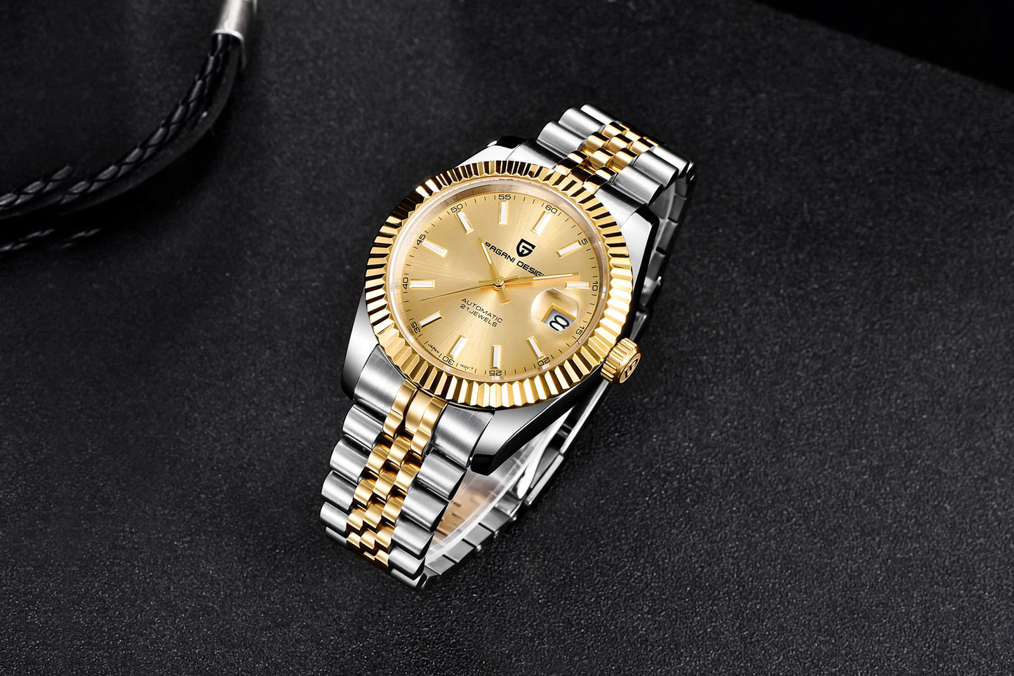 PAGANI DESIGN Watches Luxury Diamond Dial Mechanical Watch For Men Top NH35 Movt Sapphire Glass Stainless Steel Waterproof Watch