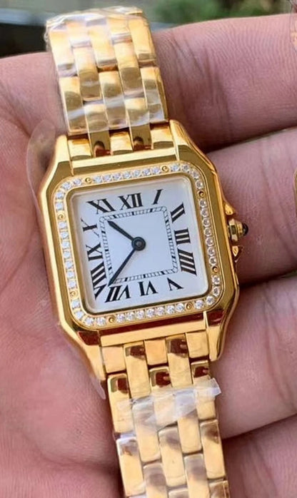 Brand Wrist Watches Women Girl Ladies 22mm 27mm Square Dial Good Quality Steel Band Quartz Luxury Japanese Movement Clock CT13