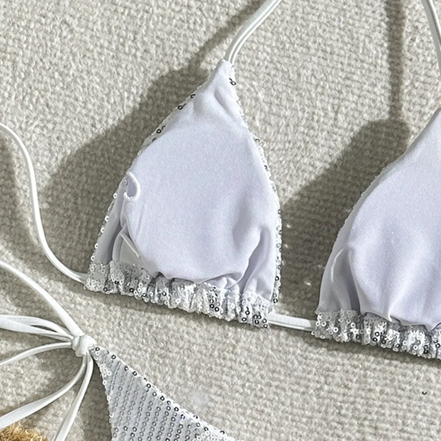 Halter Shiny Star Sequins Bikini 2025 Women Swimsuit Female Swimwear Two Pieces Bikini Set Brazilian Bathing Suit Swim Beachwear