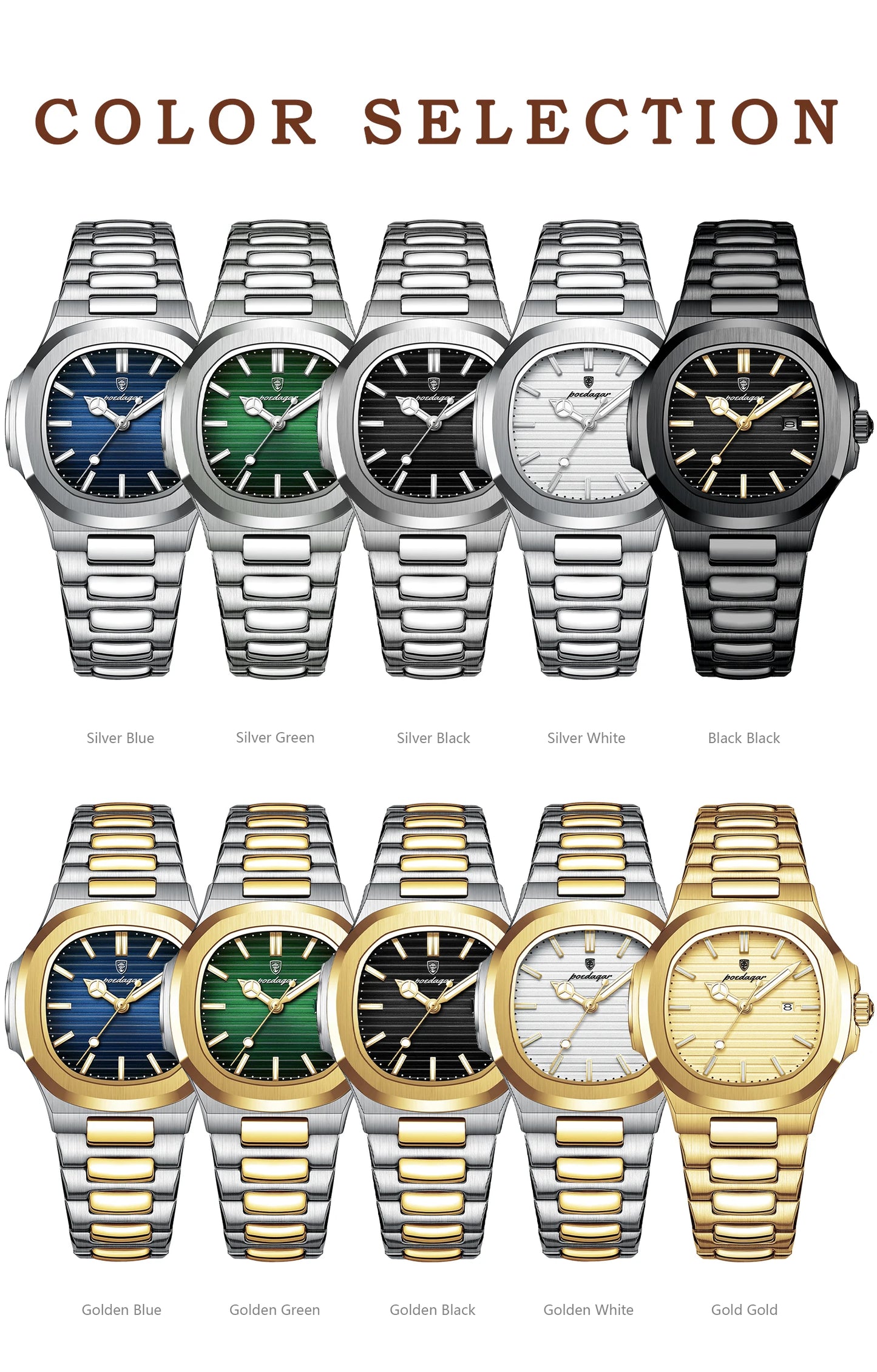 POEDAGAR Elegant Women's Watch Waterproof Luminous Date Fashion Ladies Wristwatch Stainless Steel Quartz Watches For Woman Reloj