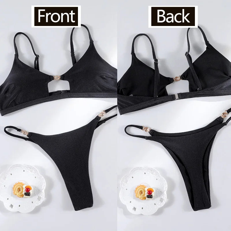 Halter Extreme Bikini for Women Green Swimwear Bandage Micro Thong Bikini Beach Wear Bathing Suit Female 2026 Swimsuit