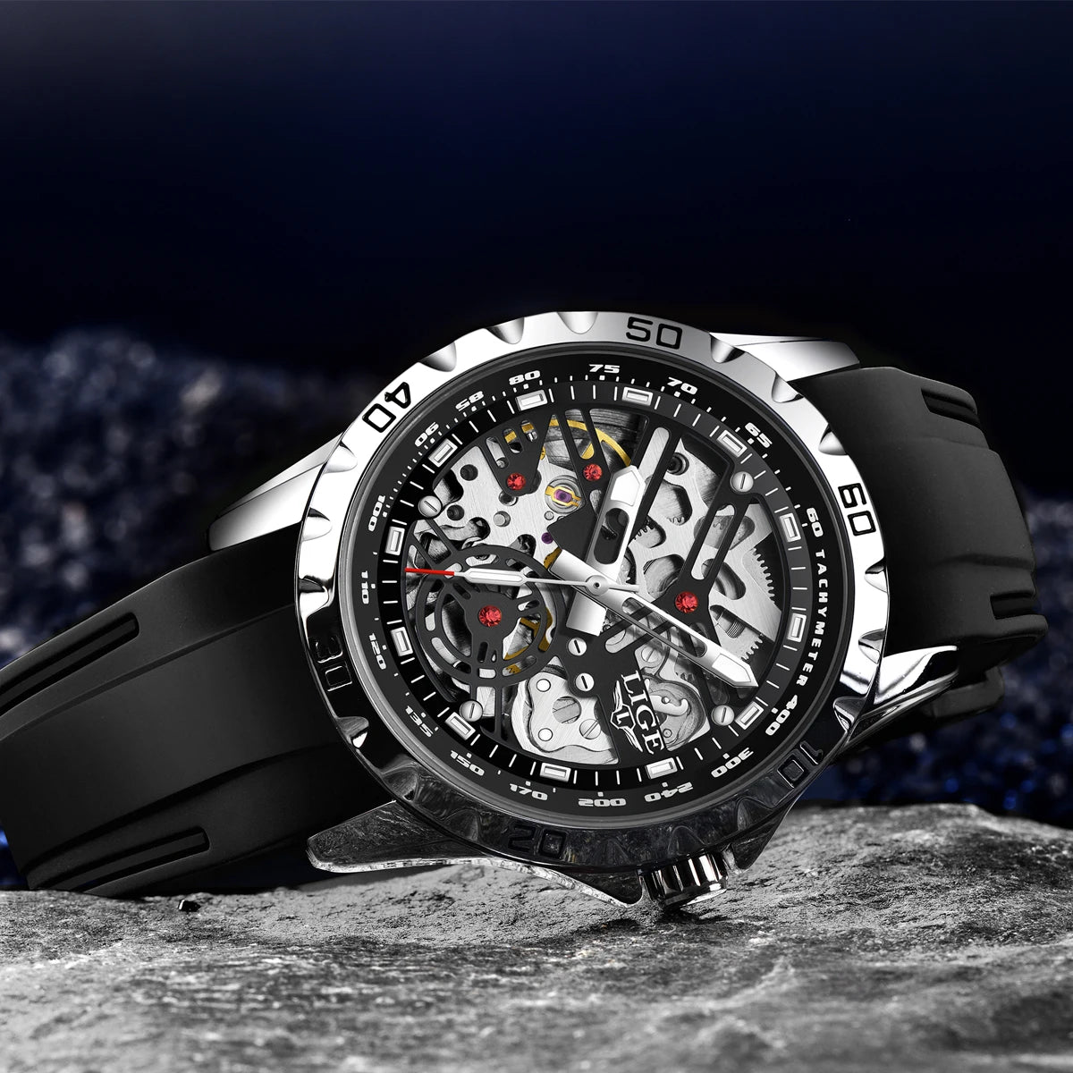 LIGE Top Luxury Automatic Watch For Men Mechanical Watches Men Sports Waterproof Stainless Steel Men Watch Reloj Hombre