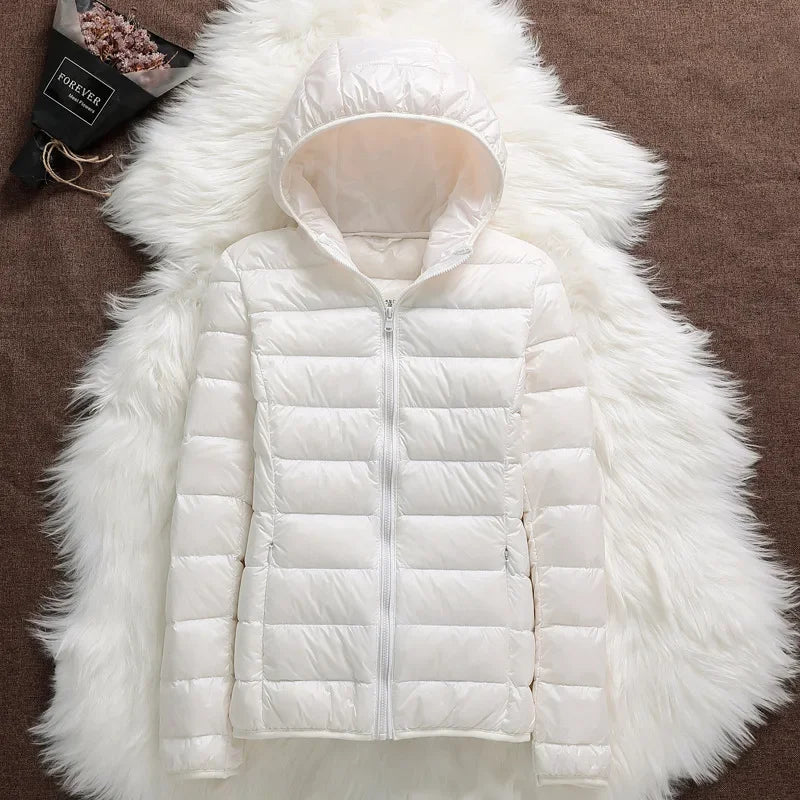 15 Colors Women Puffer Jackets Plus Size 5xl 6xl 7xl 2025 New Spring Autumn Hooded Female Ultra Lightweight Packable Down Coats