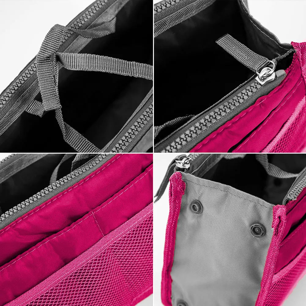 Women Cosmetic Organizer Bag Nylon Travel Insert Organizer Handbag Foldable Large Capacity Insert Bag Liner Makeup Tote