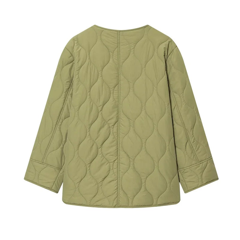 MUJER Black Quilted Jacket Women Padded Demi-season Jackets for Women Long Sleeve Winter Coat Female Outerwears Women's Jacket